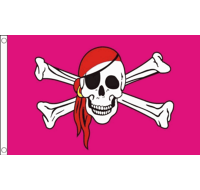 Pink Pirate Skull and Crossbones