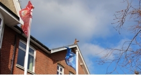 Raising the Flags At Trafalgar School Hilsea 