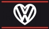 Black and White with Red Stripe VW Flag