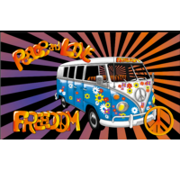 Festival flag pole kit peace love camper van 