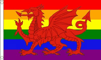 Rainbow Welsh Dragon Flag