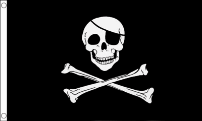 Black Pirate Skull and Crossbones